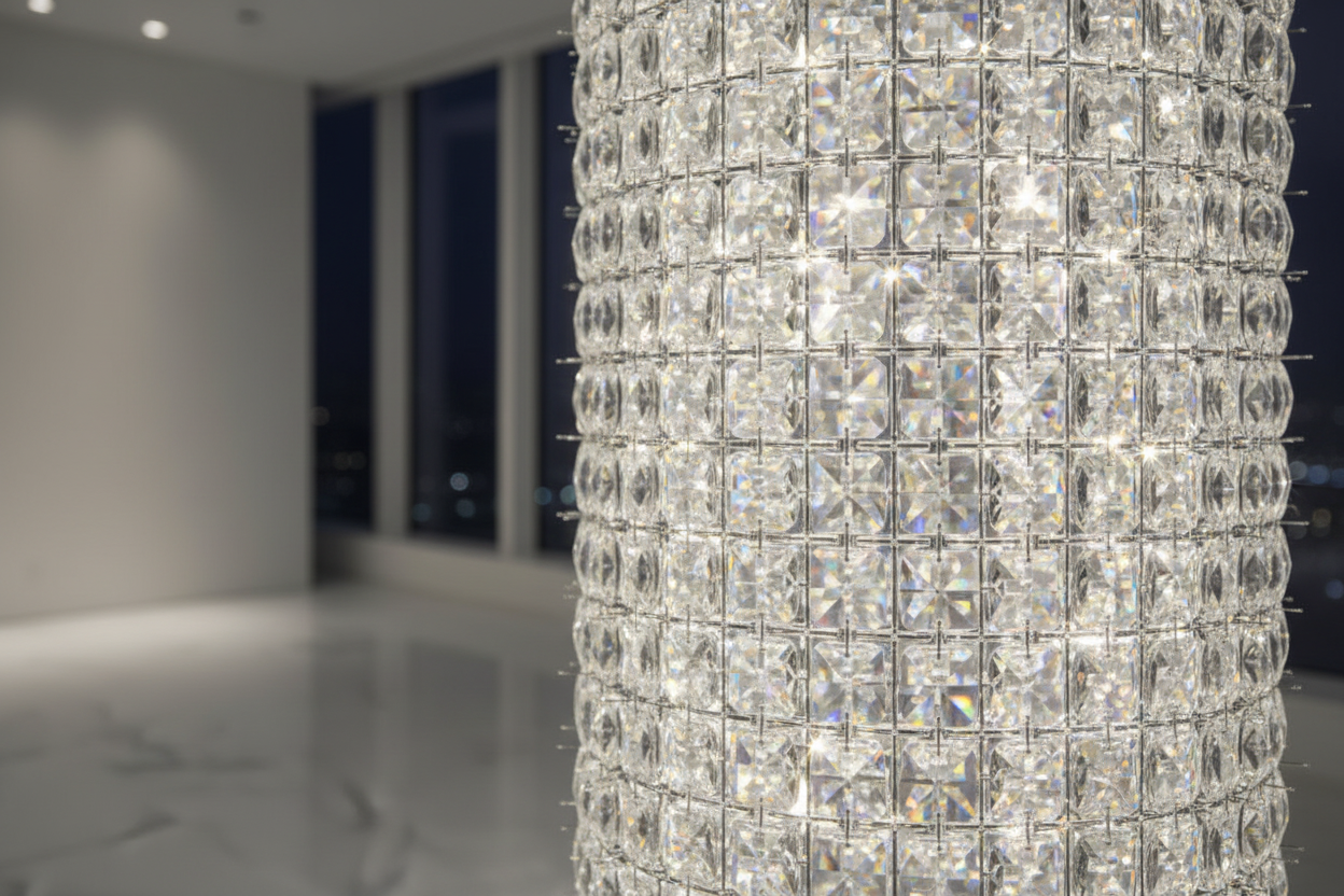 Crystal Spiral Staircase Chandelier – Luxury LED Pendant Light for Villa