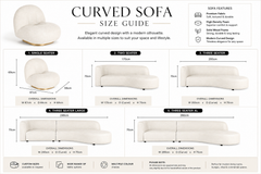 Curved Sofa – Elegant Multi-Size, Premium Fabric, Modern Living Room