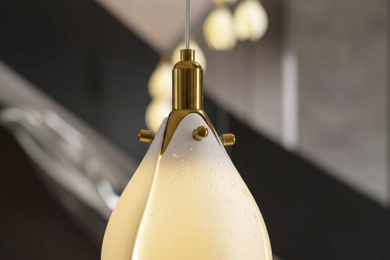 Daffodils Ceramic Staircase Chandelier – Artisan Floral LED Pendant, 7 to 64 Heads