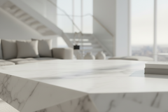 Diamond Marble Coffee Table – Sculptural Freeform Faceted Natural Stone