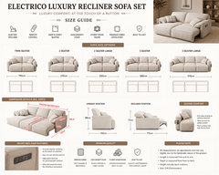 Electrico Luxury Recliner Sofa Set with Remote