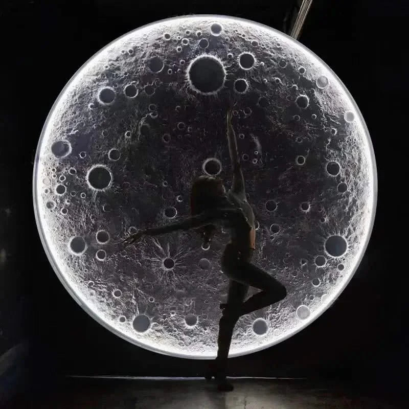 3D Moon LED Wall Lamp – Dimmable Remote Control Wall Light (3 Color Modes)