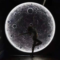 3D Moon LED Wall Lamp – Dimmable Remote Control Wall Light (3 Color Modes)