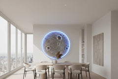 3D Moon LED Wall Lamp – Dimmable Remote Control Wall Light (3 Color Modes)