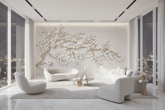 3D Tree Curved Branches Wallpaper Mural