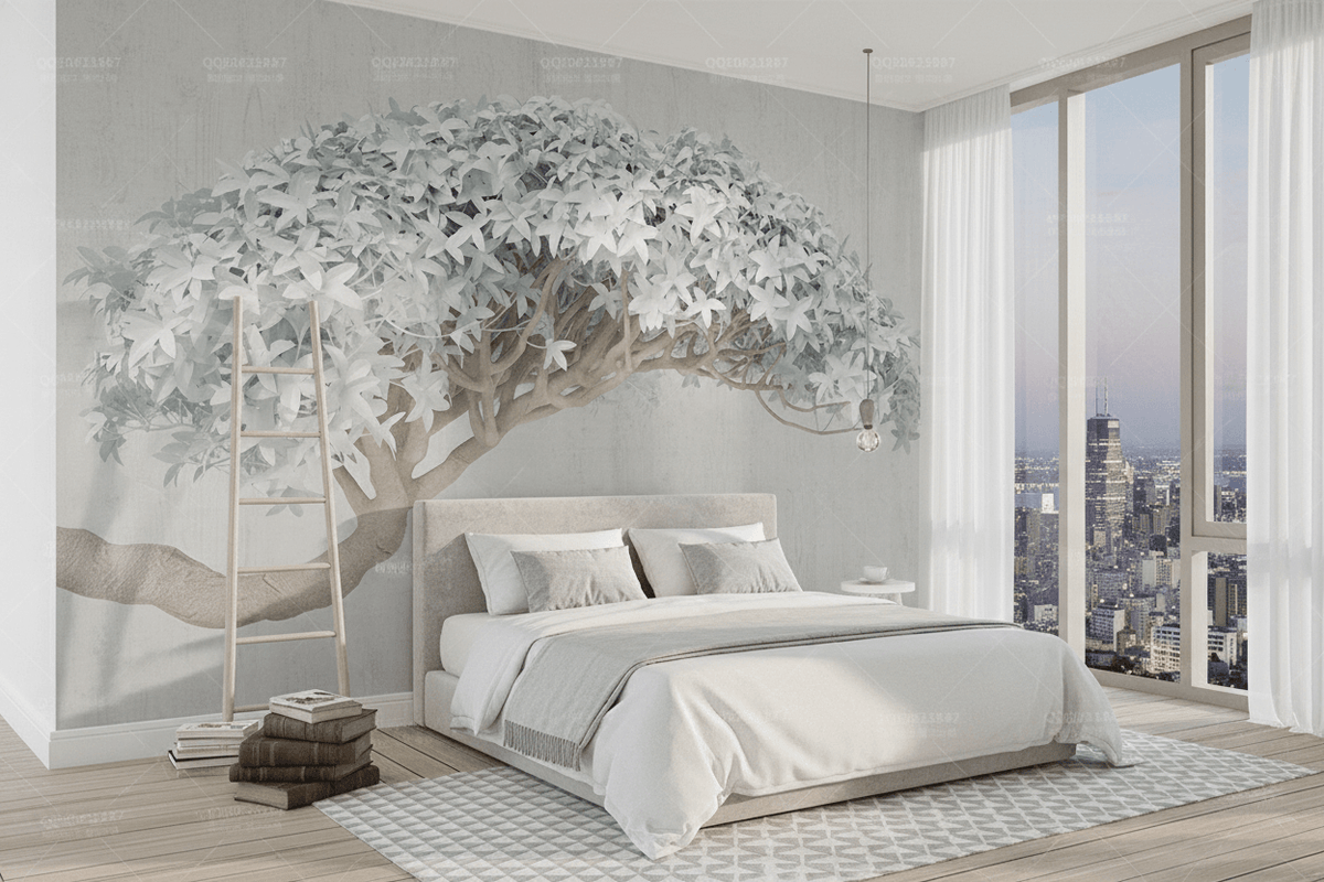 Elegant 3D Tree Wallpaper Mural