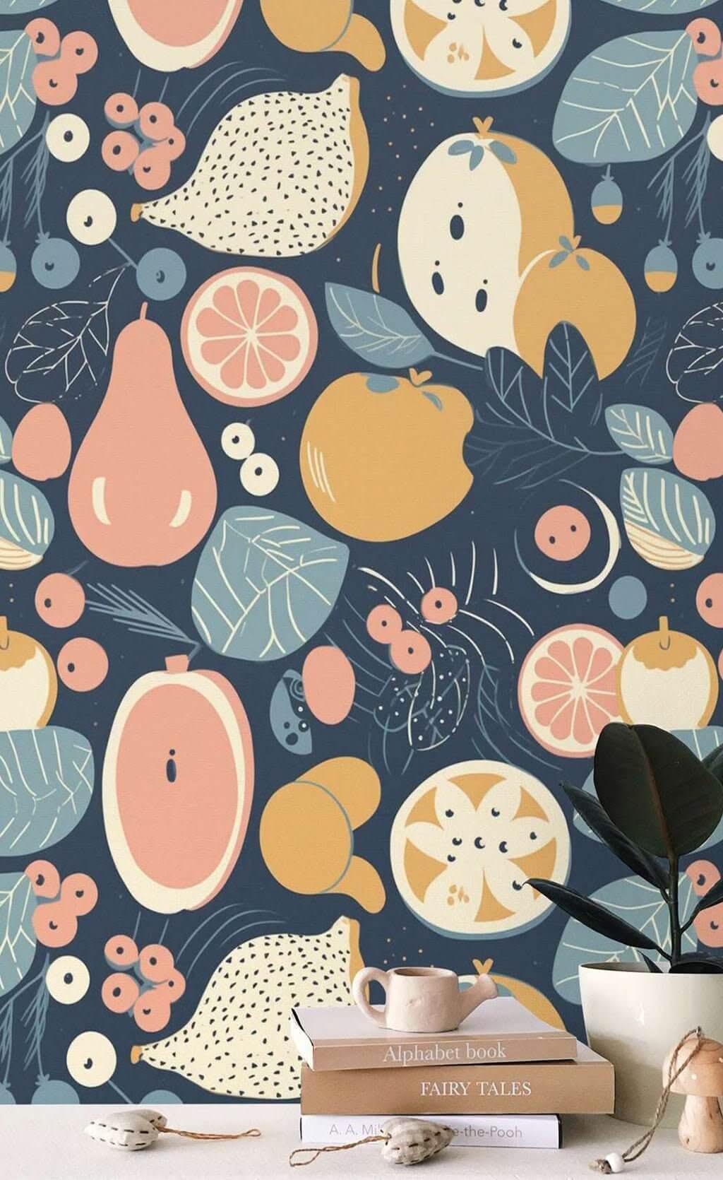 Abstract Bohemian Fruits Wallpaper Mural