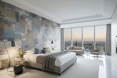 Abstract Brush Squares Wallpaper Mural
