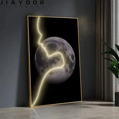 Abstract Face Sketch LED Wall Art Lamp – Modern Porch Light