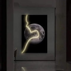 Abstract Face Sketch LED Wall Art Lamp – Modern Porch Light