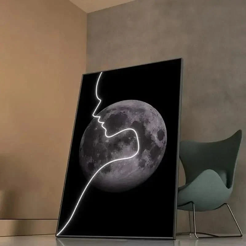 Abstract Face Sketch LED Wall Art Lamp – Modern Porch Light