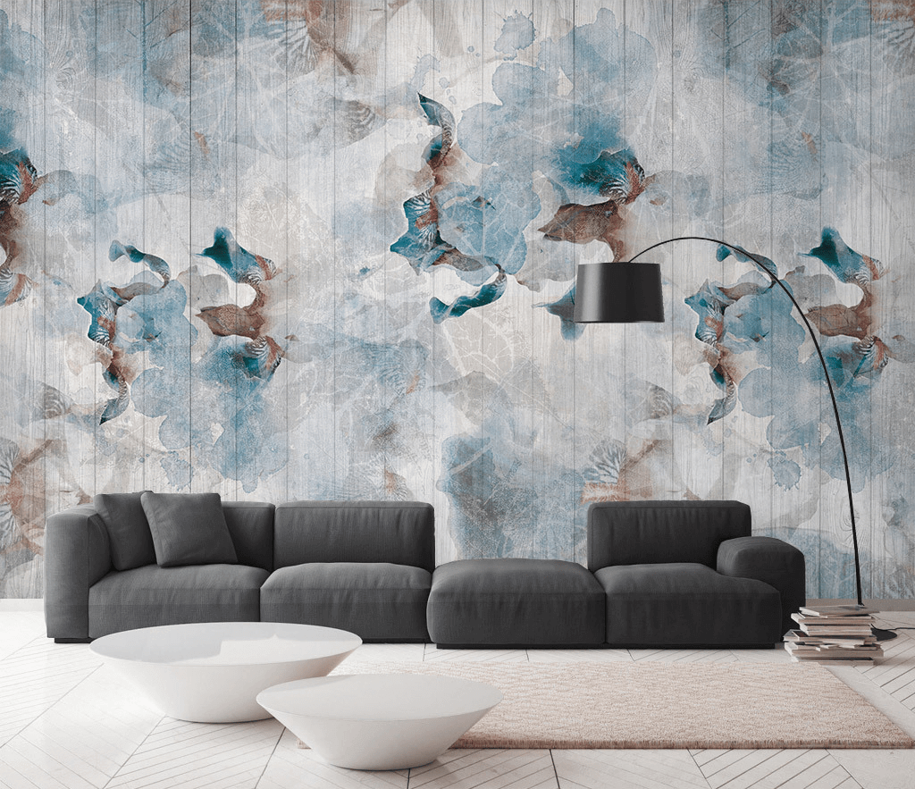 Abstract Floral Wallpaper Mural