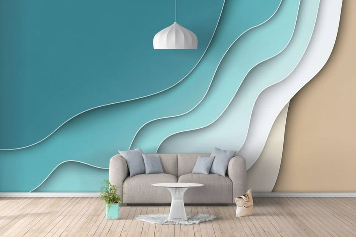 Abstract Line Geometric Wallpaper Mural
