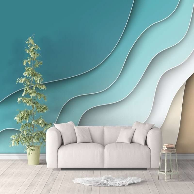 Abstract Line Geometric Wallpaper Mural