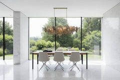 Abstract Metal LED Chandelier for Kitchen Island – Gun Gray & Sand Gold, 80–150cm