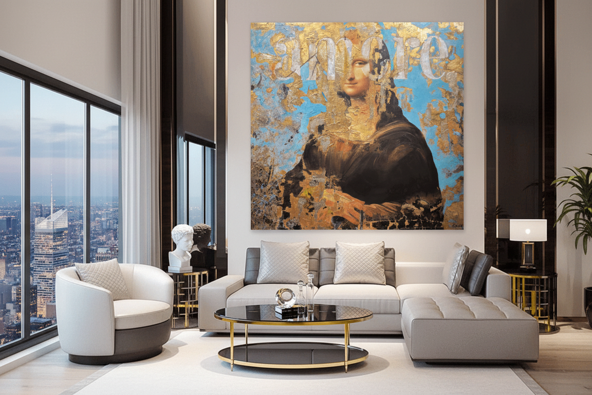Abstract Mona Lisa Canvas Wall Art - Exquisite Home Dcor