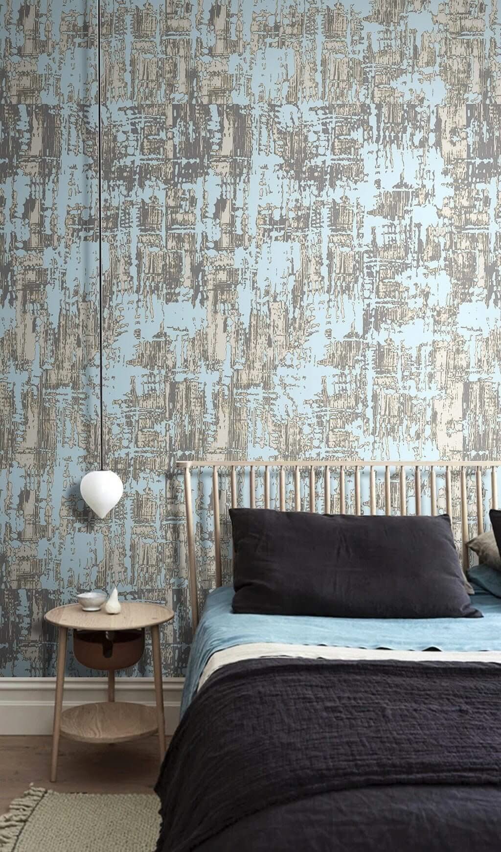 Abstract Rustic Blues Wallpaper Mural