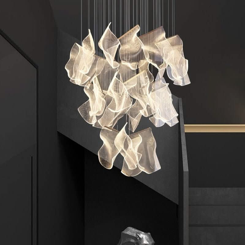 Acrylic Chandelier – 3 to 18 Lights in White & Warm Light