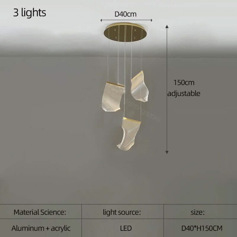 Acrylic Chandelier – 3 to 18 Lights in White & Warm Light