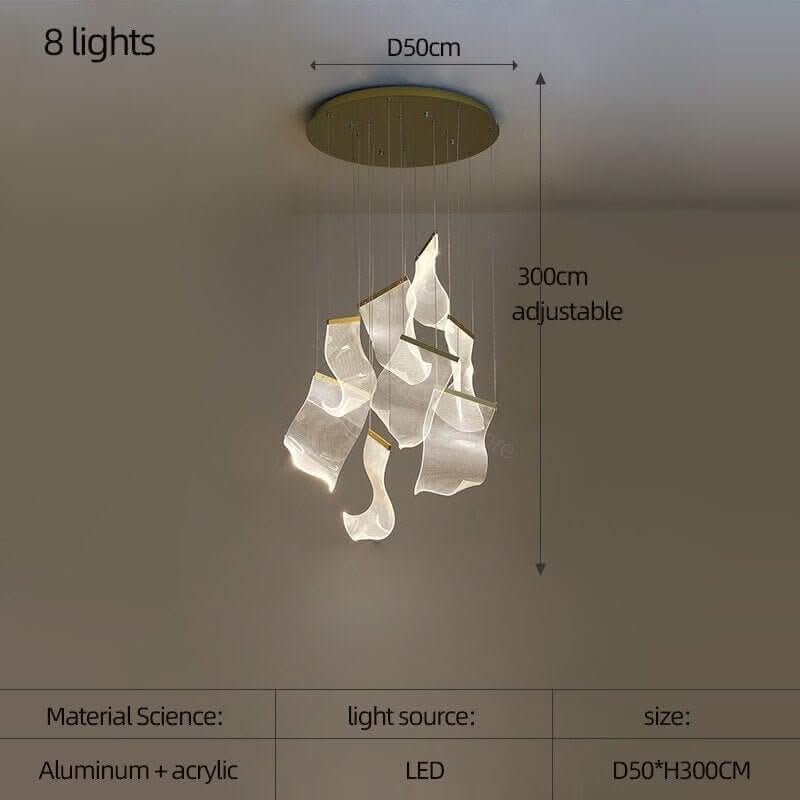 Acrylic Chandelier – 3 to 18 Lights in White & Warm Light