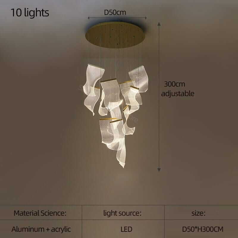 Acrylic Chandelier – 3 to 18 Lights in White & Warm Light