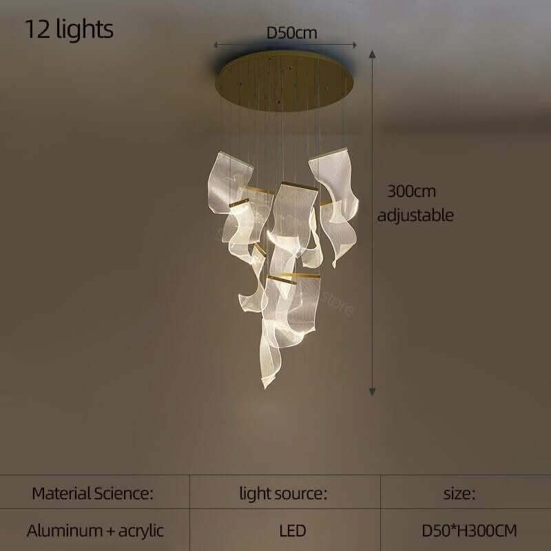 Acrylic Chandelier – 3 to 18 Lights in White & Warm Light