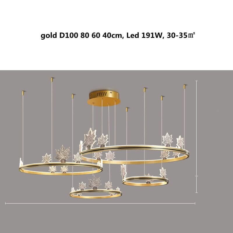 Acrylic Flower Chandelier – Black & Gold Dimmable LED in 4 Sizes