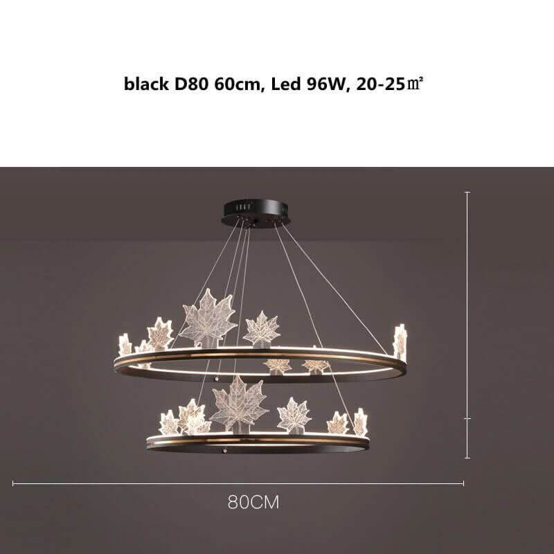 Acrylic Flower Chandelier – Black & Gold Dimmable LED in 4 Sizes