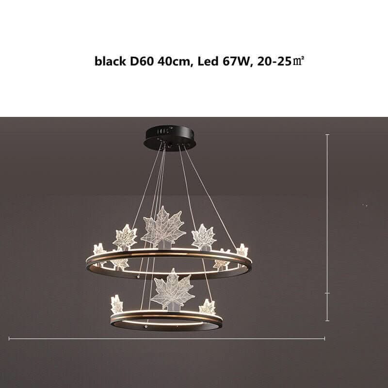 Acrylic Flower Chandelier – Black & Gold Dimmable LED in 4 Sizes