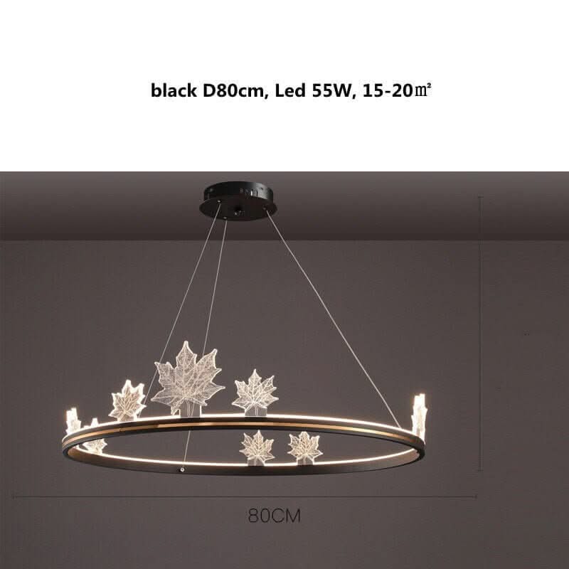 Acrylic Flower Chandelier – Black & Gold Dimmable LED in 4 Sizes