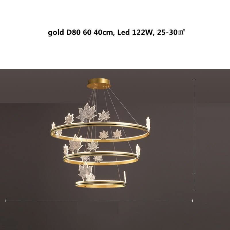 Acrylic Flower Chandelier – Black & Gold Dimmable LED in 4 Sizes