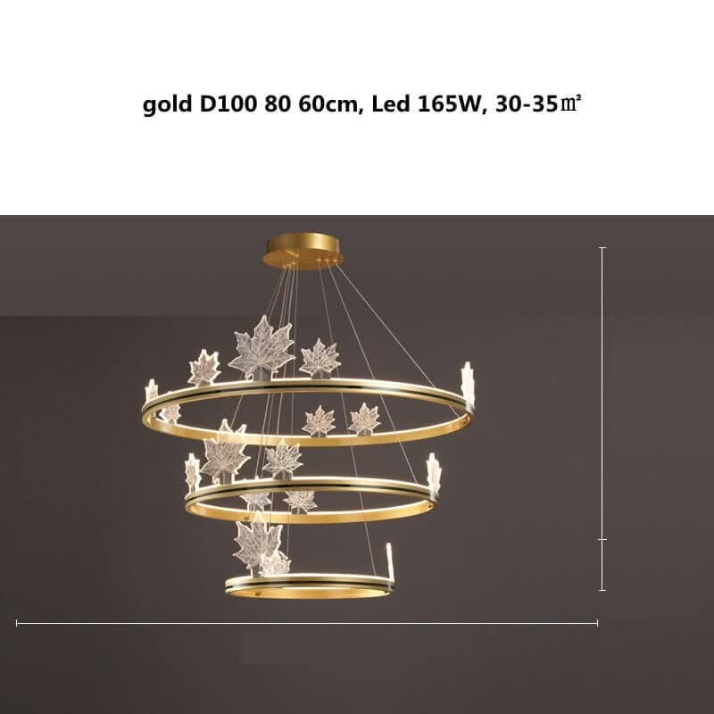 Acrylic Flower Chandelier – Black & Gold Dimmable LED in 4 Sizes