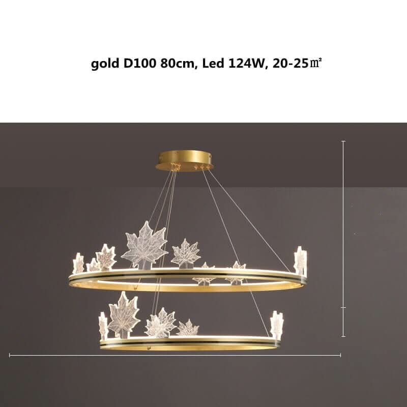 Acrylic Flower Chandelier – Black & Gold Dimmable LED in 4 Sizes