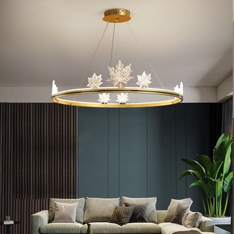 Acrylic Flower Chandelier – Black & Gold Dimmable LED in 4 Sizes