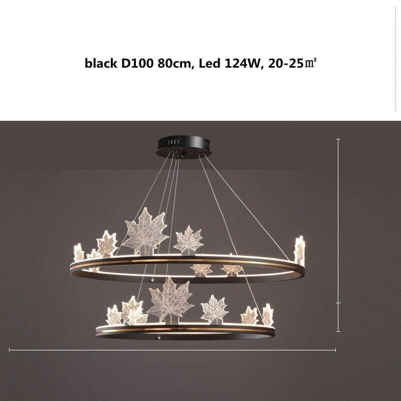 Acrylic Flower Chandelier – Black & Gold Dimmable LED in 4 Sizes