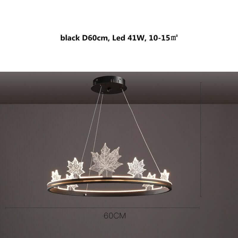 Acrylic Flower Chandelier – Black & Gold Dimmable LED in 4 Sizes