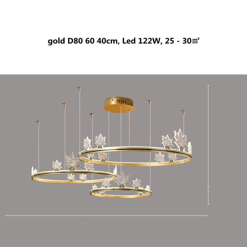 Acrylic Flower Chandelier – Black & Gold Dimmable LED in 4 Sizes