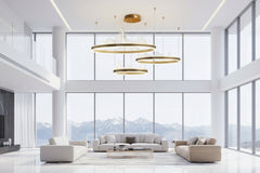 Acrylic Flower Chandelier – Black & Gold Dimmable LED in 4 Sizes