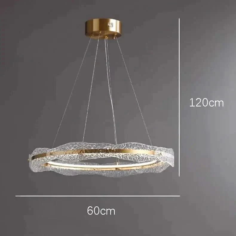 Acrylic Glass Rings Bezel Chandelier – Alloy & Acrylic, Dimmable, Remote & Touch, 15–30m²