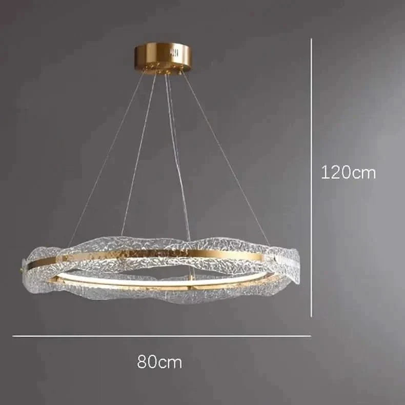 Acrylic Glass Rings Bezel Chandelier – Alloy & Acrylic, Dimmable, Remote & Touch, 15–30m²