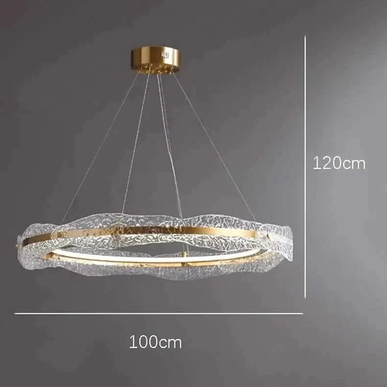 Acrylic Glass Rings Bezel Chandelier – Alloy & Acrylic, Dimmable, Remote & Touch, 15–30m²