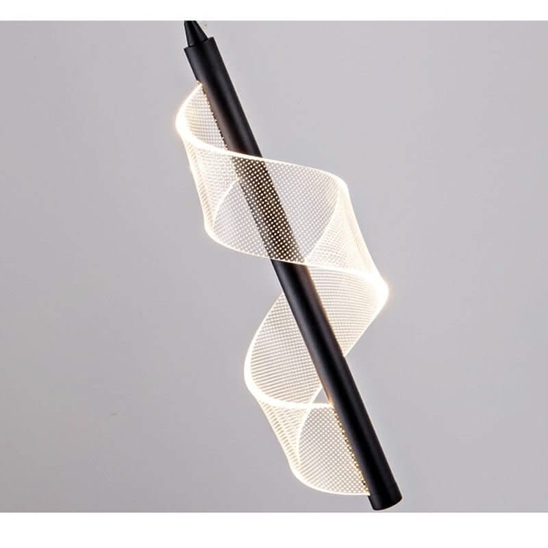 Acrylic Spiral Stairs Chandelier – Black or Gold, 3 to 15 Lights, Warm, Cool & Dimmable
