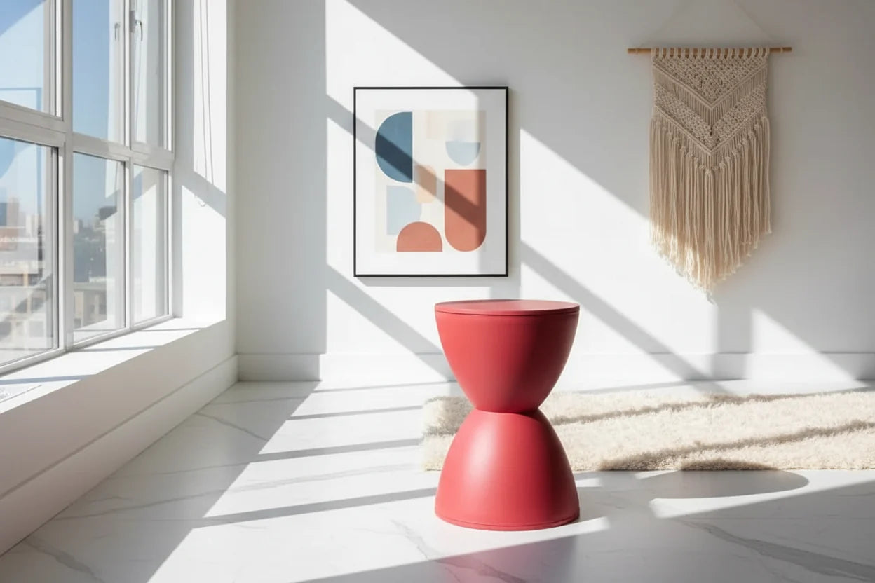 Aesthetic Minimalist Round Stool | Designer Seating in 15 Colours | 30x43cm