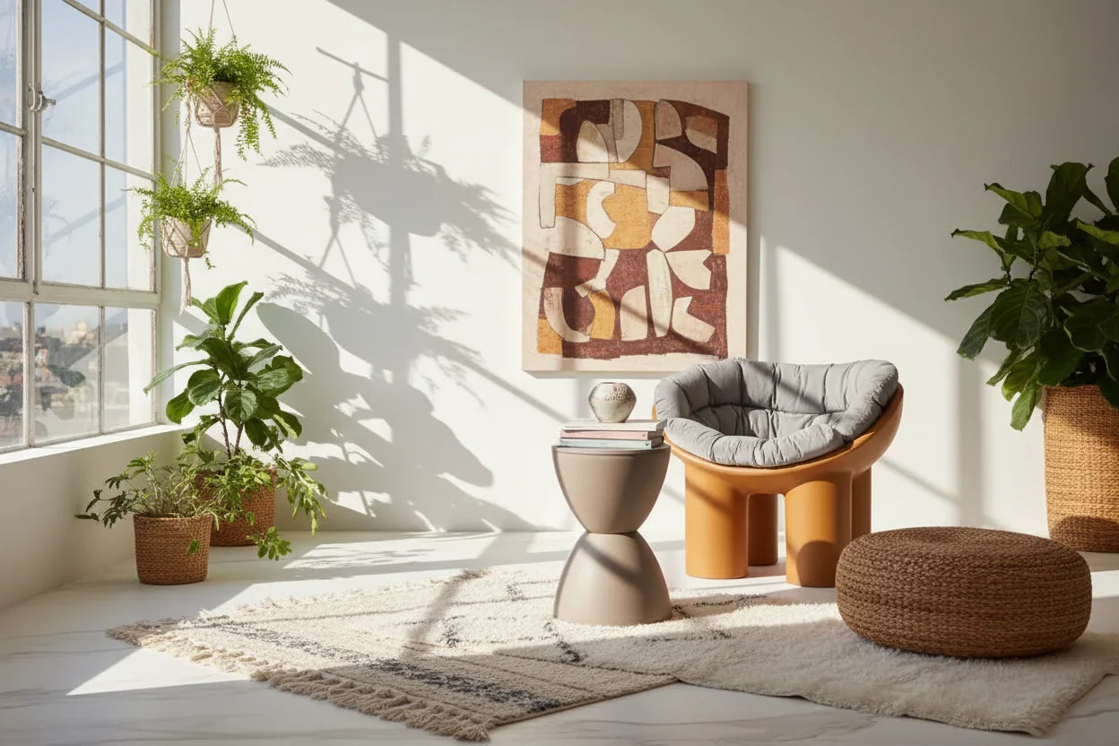 Aesthetic Minimalist Round Stool | Designer Seating in 15 Colours | 30x43cm