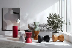 Aesthetic Minimalist Round Stool | Designer Seating in 15 Colours | 30x43cm