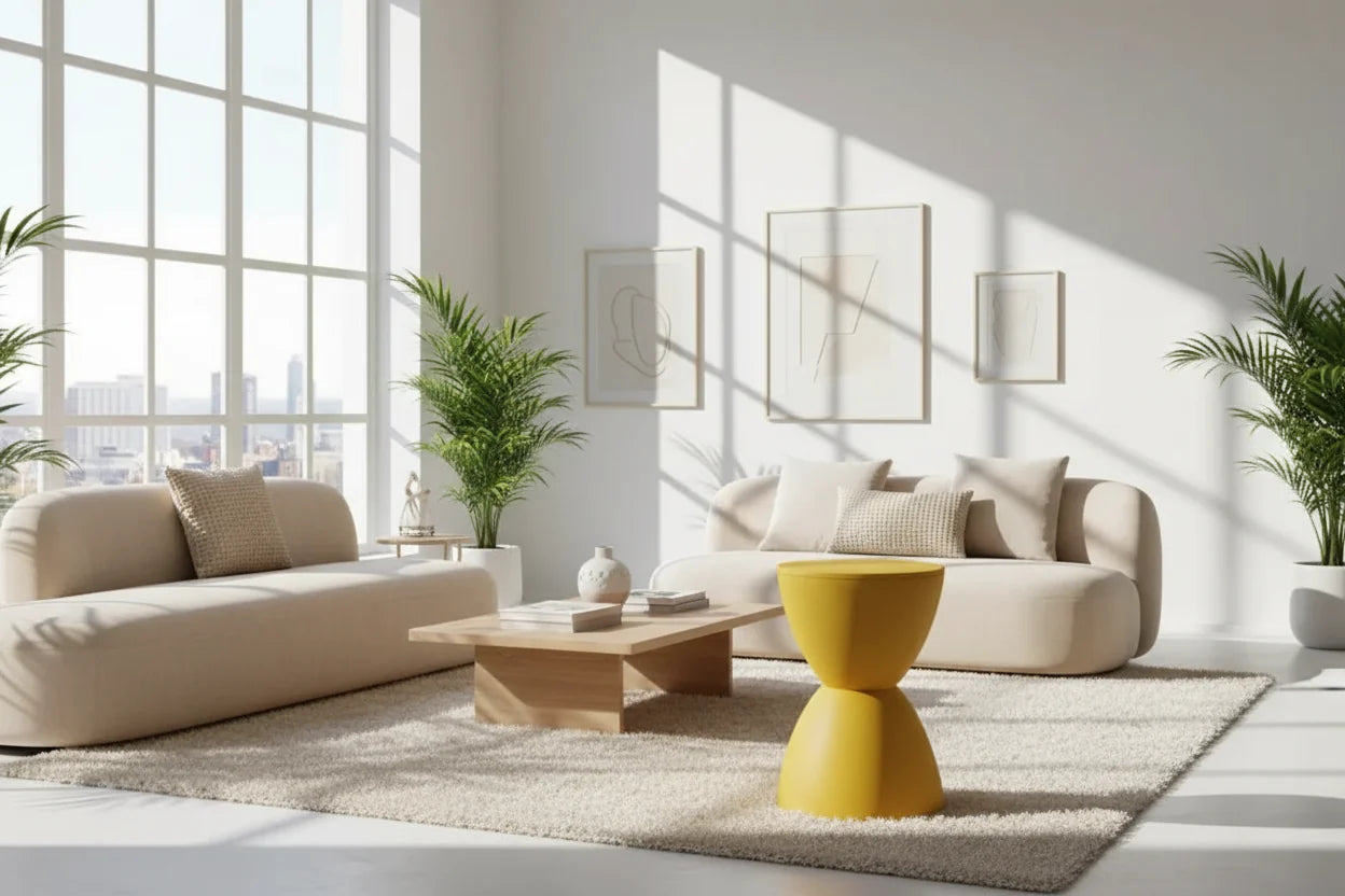 Aesthetic Minimalist Round Stool | Designer Seating in 15 Colours | 30x43cm