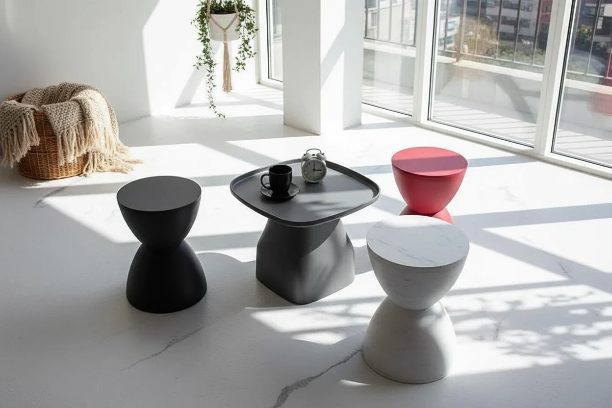 Aesthetic Minimalist Round Stool | Designer Seating in 15 Colours | 30x43cm