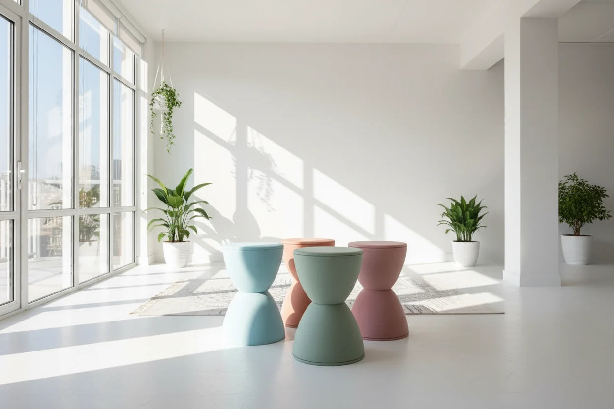 Aesthetic Minimalist Round Stool | Designer Seating in 15 Colours | 30x43cm