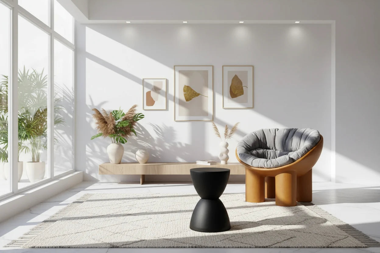 Aesthetic Minimalist Round Stool | Designer Seating in 15 Colours | 30x43cm