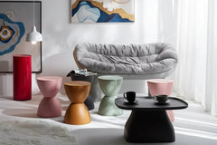 Aesthetic Minimalist Round Stool | Designer Seating in 15 Colours | 30x43cm
